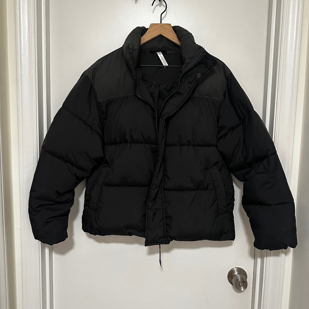 Fabletics | Women's Black / Coal Full Zip Quilted Puffer Jacket, Size XS